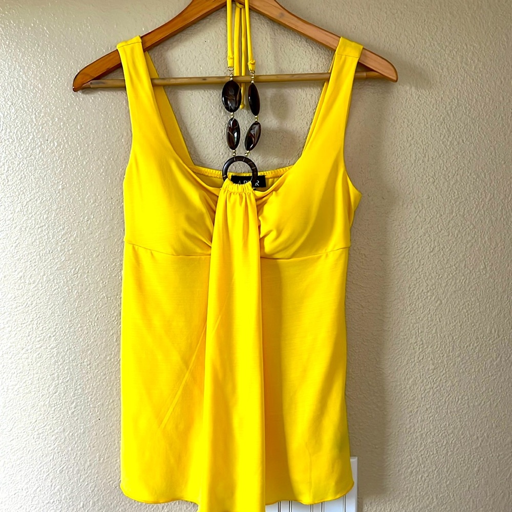 Women size small top light pad by A.Byer -yellow-gentle worn length 25”chest 26”